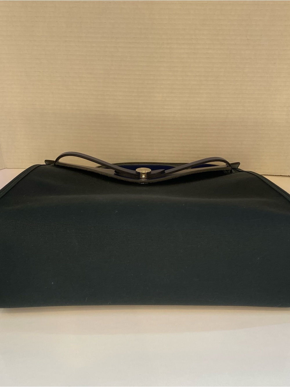 Hermes Herbag Zip 31Electric Blue Leather Turn-Lock Crossbody - Picture 8 of 15